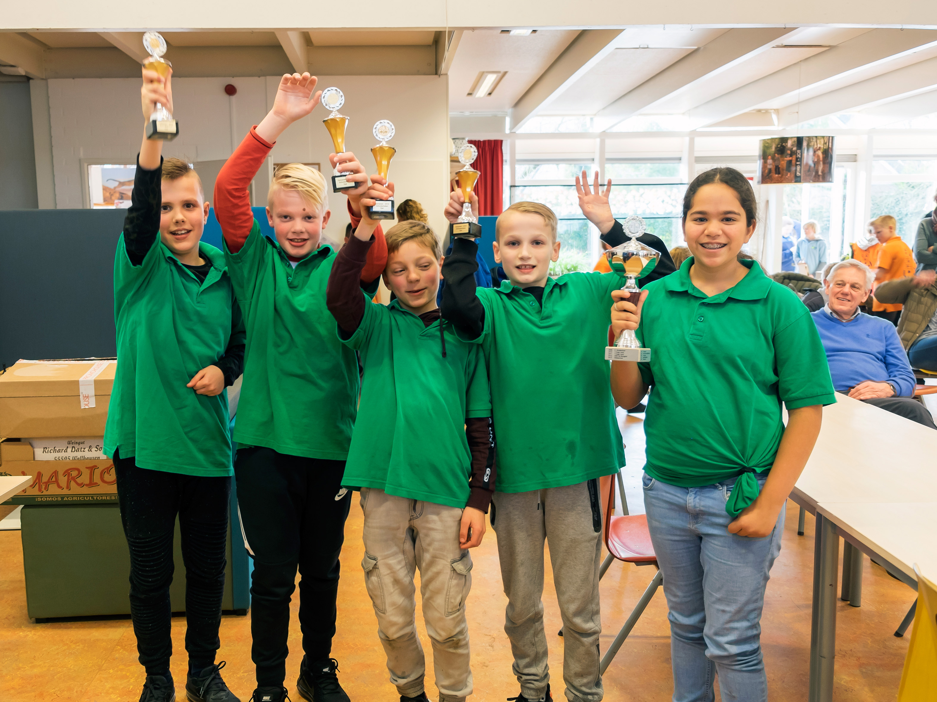 Het winnende team van de Gildeschool (foto Bert Hanekamp)